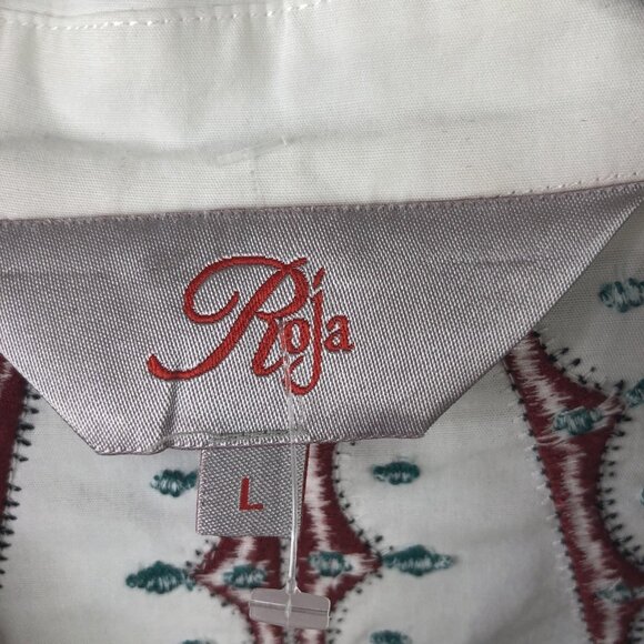 Roja Shirt Womens Large White Western Embroidered Snap Front Long Sleeve Cowgirl - Picture 10 of 16
